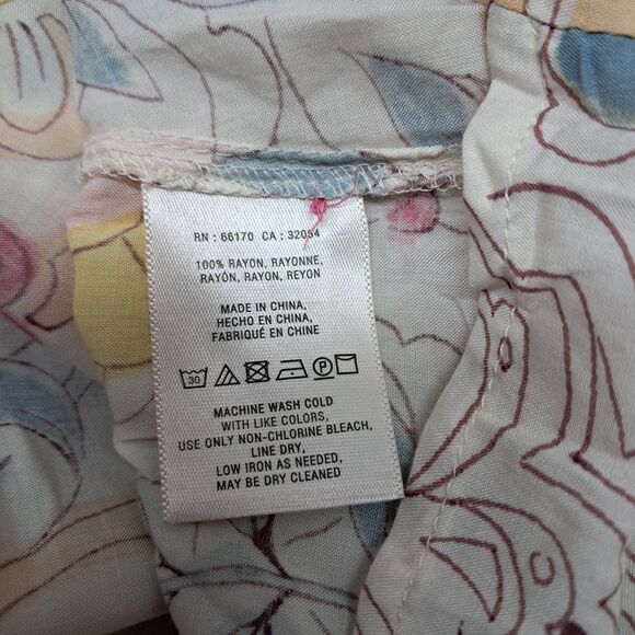 Anthropologie Maeve Laiken Top Women's 6 Popover Pastel Colorful Floral Flowy - Picture 8 of 10